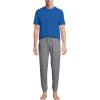 Lands’ End Men’s Knit Jersey Pajama Sleep Set(Gray Heather Skiers)