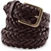 Lands’ End Men’s Leather Braid Belt(Dark Brown)