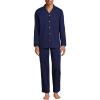 Lands’ End Men’s Long Sleeve Essential Pajama Set(Deep Sea Navy)