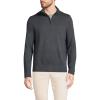 Lands’ End Men’s Long Sleeve Fine Gauge Cotton Quarter Zip Sweater(Charcoal Heather)