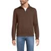 Lands’ End Men’s Long Sleeve Fine Gauge Cotton Quarter Zip Sweater(Dark Walnut Brown)