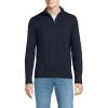 Lands’ End Men’s Long Sleeve Fine Gauge Cotton Quarter Zip Sweater(Radiant Navy)
