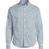 Lands’ End Men’s Long Sleeve Tailored Fit Travel Kit Shirt(Olive Drab/Blue Plaid)