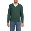Lands’ End Men’s Long Sleeve Washable Merino Wool V Neck Sweater(Dark Evergreen)