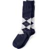 Lands’ End Men’s Novelty Crew Socks(Navy Gray Argyle)