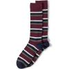 Lands’ End Men’s Novelty Crew Socks(Royal Burgundy Rugby Stripe)