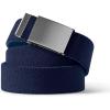 Lands’ End Men’s Reversible Flex Belt(Deep Sea Navy/Mariner Blue)