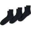 Lands’ End Men’s Rib Quarter Socks 3 Pack(Black)