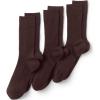Lands’ End Men’s Seamless Toe Cotton Rib Dress Socks (3-pack)(Rich Coffee)