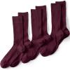 Lands’ End Men’s Seamless Toe Cotton Rib Dress Socks (3-pack)(Royal Burgundy)