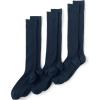 Lands’ End Men’s Seamless Toe Over the Calf Rib Dress Socks 3-pack(Radiant Navy)