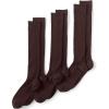 Lands’ End Men’s Seamless Toe Over the Calf Rib Dress Socks 3-pack(Rich Coffee)