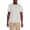 Lands’ End Men’s Short Sleeve American-Grown Supima Cotton Curved Hem Tee(Light Stone)