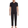 Lands’ End Men’s Short Sleeve Cooling Knit V-Neck Pajama Set(Black)