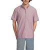 Lands’ End Men’s Short Sleeve Sail Rigger Shirt(Burgundy Spritz)