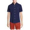 Lands’ End Men’s Short Sleeve Seersucker Shirt(Deep Sea Navy)