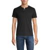 Lands’ End Men’s Short Sleeve Super-T Henley(Black)