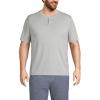 Lands’ End Men’s Short Sleeve Super-T Henley(Gray Heather)