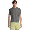 Lands’ End Men’s Short Sleeve Swim Tee Rash Guard(Gray)