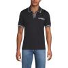 Lands’ End Men’s Short Sleeve Tipped Welt Pocket American-Grown Supima Cotton Polo(Black)