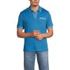Lands’ End Men’s Short Sleeve Tipped Welt Pocket American-Grown Supima Cotton Polo(Blue Hyacinth)