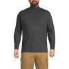 Lands’ End Men’s Super-T Cotton-Blend Turtleneck Shirt(Dark Charcoal Heather)