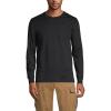 Lands’ End Men’s Super-T Long Sleeve T-Shirt with Pocket(Black)