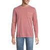 Lands’ End Men’s Super-T Long Sleeve T-Shirt with Pocket(Washed Cordovan Garment Dye)