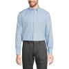 Lands’ End Men’s Tailored Fit No Iron Solid American-Grown Supima Cotton Pinpoint Buttondown Collar Dress Shirt(Clear Blue/White Stripe)