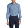 Lands’ End Men’s Tailored Fit No Iron Solid American-Grown Supima Cotton Pinpoint Buttondown Collar Dress Shirt(Deep Sea Navy/Fresh Blue Plaid)