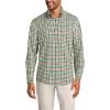 Lands’ End Men’s Tailored Fit No Iron Twill Long Sleeve Shirt(Fresh Evergreen/Green Plaid)