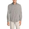Lands’ End Men’s Tailored Fit No Iron Twill Long Sleeve Shirt(Light Mushroom Check)