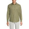 Lands’ End Men’s Tailored Fit No Iron Twill Long Sleeve Shirt(River Stone Green/Gold Plaid)