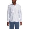 Lands’ End Men’s Traditional Fit Comfort-First Sail Rigger Oxford Shirt(Clear Blue /Khaki Stripe)