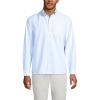 Lands’ End Men’s Traditional Fit Comfort-First Sail Rigger Oxford Shirt(Clear Blue Stripe)