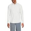 Lands’ End Men’s Traditional Fit Comfort-First Sail Rigger Oxford Shirt(Desert Tan/White Stripe)