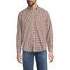 Lands’ End Men’s Traditional Fit Essential Lightweight Poplin Shirt(Brown/White Gingham)