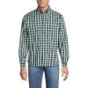 Lands’ End Men’s Traditional Fit Long Sleeve Travel Kit Shirt(Pine Valley/Black Plaid)