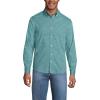Lands’ End Men’s Traditional Fit Long Sleeve Travel Kit Shirt(Tourmaline Gingham)