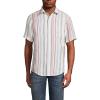 Lands’ End Men’s Traditional Fit Short Sleeve Linen Shirt(Classic Vanilla Multi Stripe)