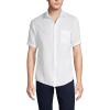 Lands’ End Men’s Traditional Fit Short Sleeve Linen Shirt(White)