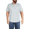 Lands’ End Men’s Traditional Fit Short Sleeve Travel Kit Shirt(Ivory/Mariner Blue Anchors)