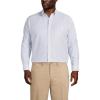 Lands’ End Men’s Traditional Fit Solid No Iron American-Grown Supima Oxford Dress Shirt(Bayshore Blue Stripe)