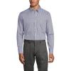 Lands’ End Men’s Traditional Fit Solid No Iron American-Grown Supima Pinpoint Buttondown Collar Dress Shirt(Rich Sapphire Check)