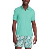 Lands’ End Men’s UPF 50 Short Sleeve Johnny Collar Polo Rash Guard Shirt(Frosted Green Heather)