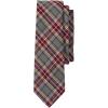Lands’ End School Uniform Adult Plaid To Be Tied Tie(Gray Heather/Maroon Plaid)