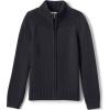 Lands’ End School Uniform Boys Cotton Modal Zip Front Cardigan Sweater(Black)