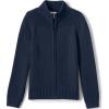 Lands’ End School Uniform Boys Cotton Modal Zip Front Cardigan Sweater(Classic Navy)