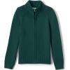 Lands’ End School Uniform Boys Cotton Modal Zip Front Cardigan Sweater(Evergreen)