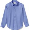 Lands’ End School Uniform Boys Long Sleeve No Iron Pinpoint Dress Shirt(French Blue)